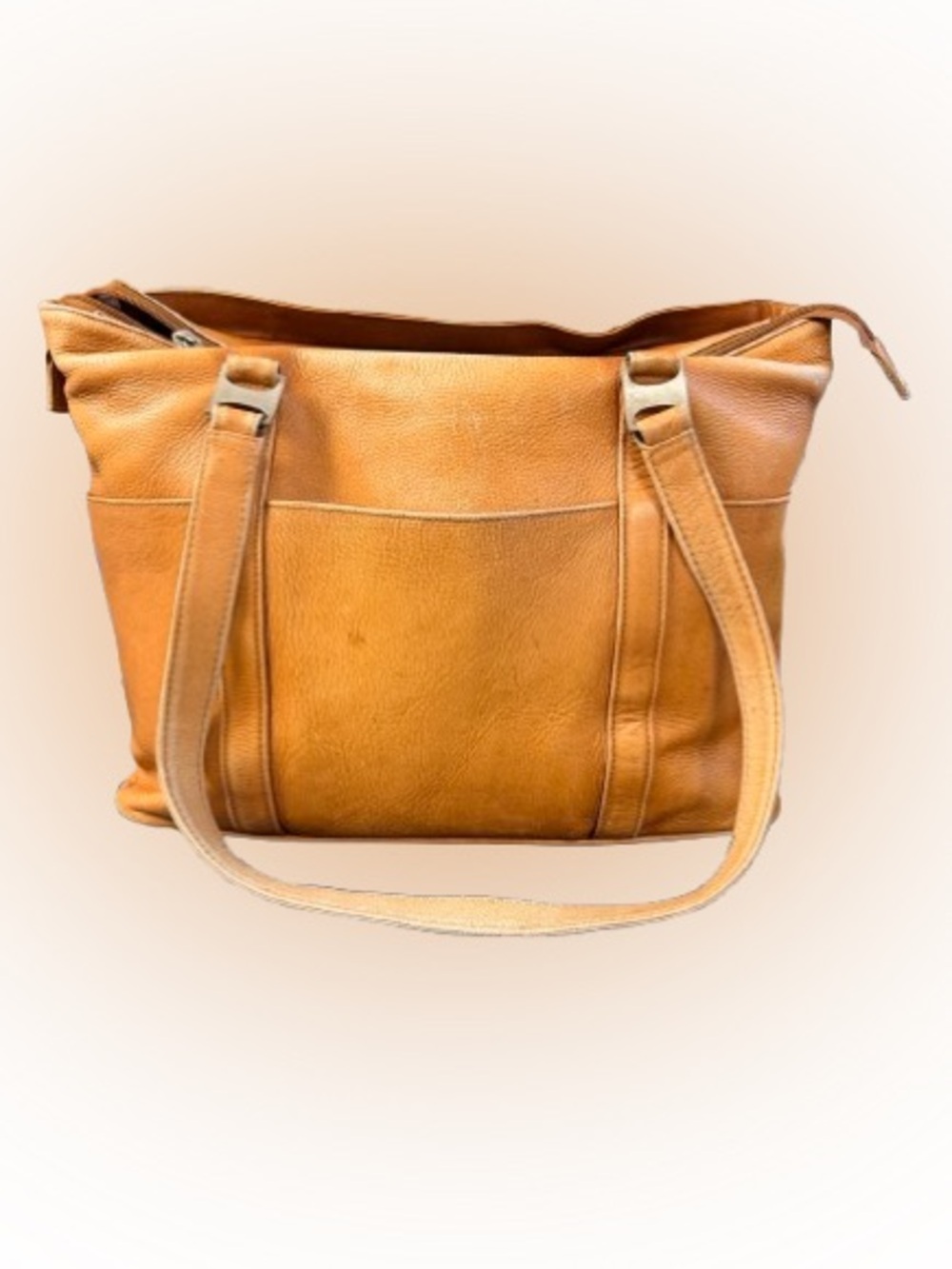 Vintage Piel Soft Leather Tote Bag Brown Slouchy Shoulder Purse Distressed XL